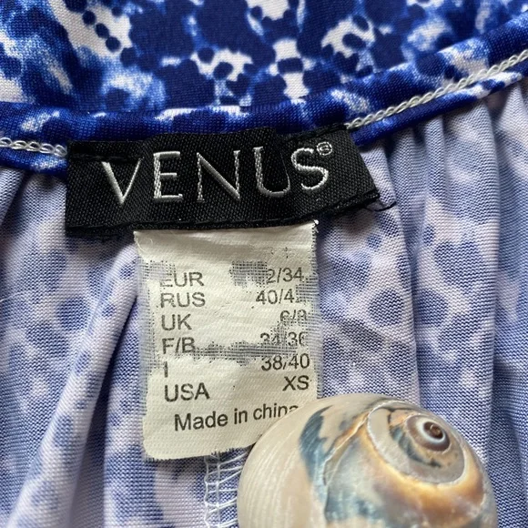 VENUS Cold-shoulder Dress XS Blue/White - Picture 4 of 5